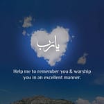 Ya Allah help me to remember you & worship you in an excellent manner