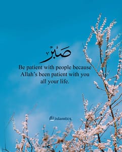 Be patient with people because Allah’s been patient with you all your life.